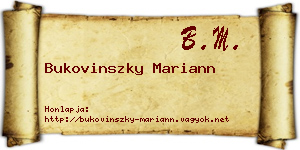 Bukovinszky Mariann névjegykártya